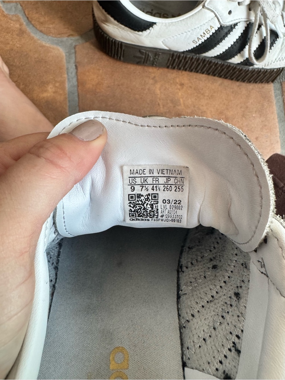 Adidas Samba OG White Black Gum Sole Leather Sneakers 9 Classic Y2K Minimalist - Picture 8 of 8